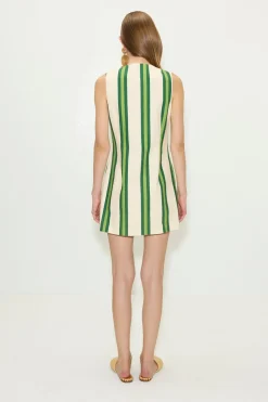 Carobcarob printed linen mini dress