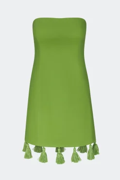 Freyafreya linen tassel mini dress