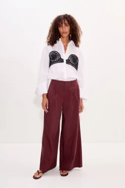 Marenmaren poplin crochet button up