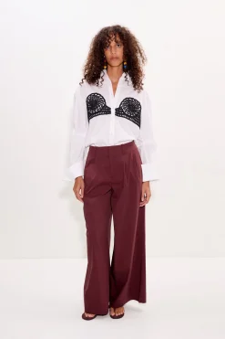 Marenmaren poplin crochet button up