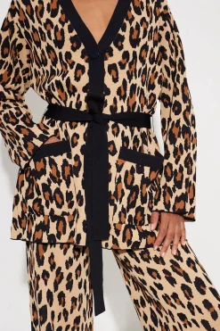 Maxmax belted knit cardigan