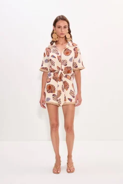 Minamina linen fringe short