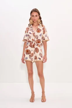 Minamina linen fringe short