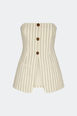 Morimori strapless linen top