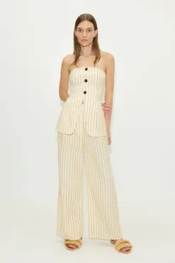 Morimori strapless linen top