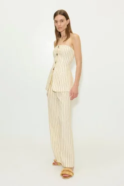 Morimori strapless linen top