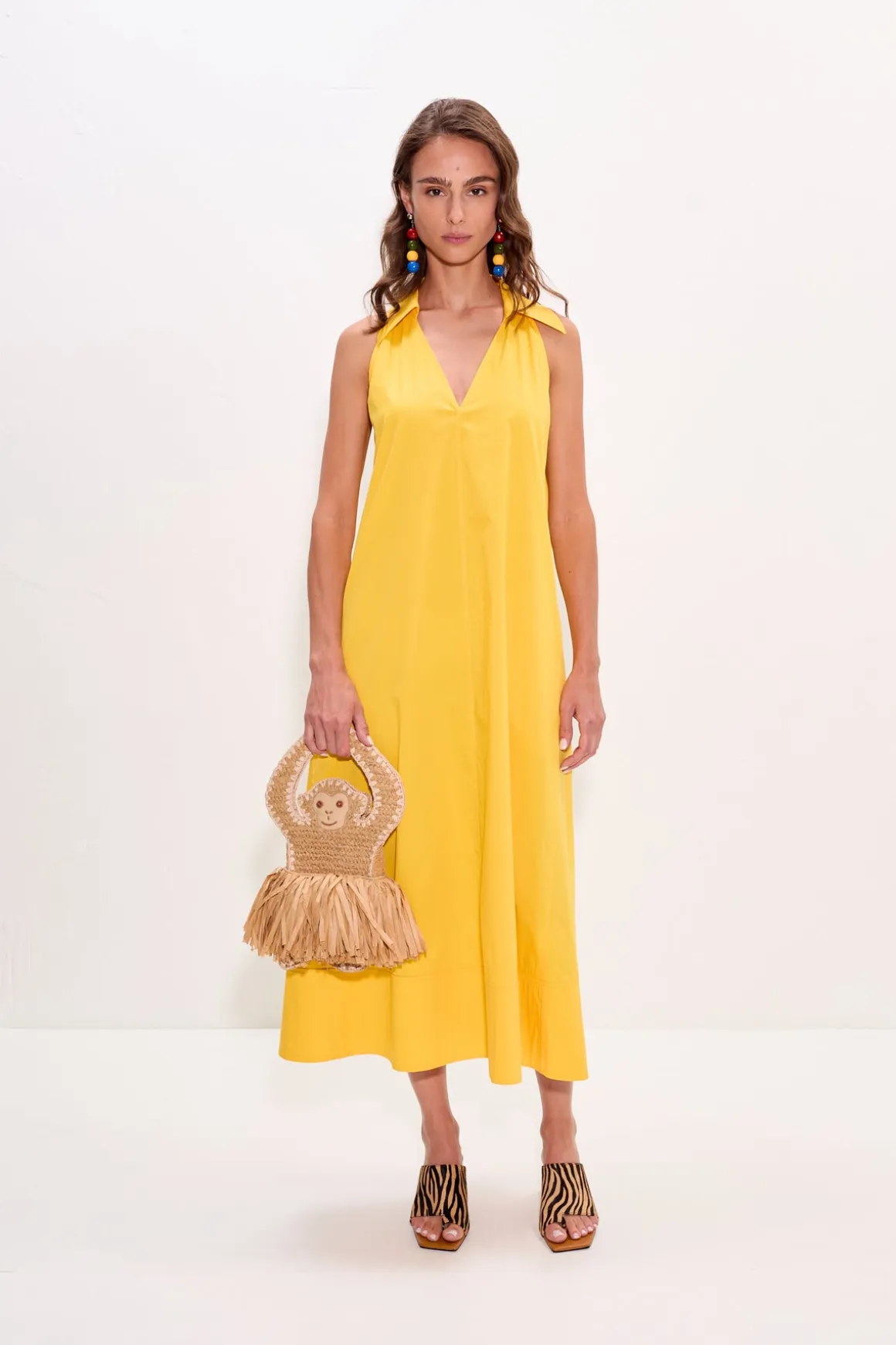 Navanava poplin midi dress