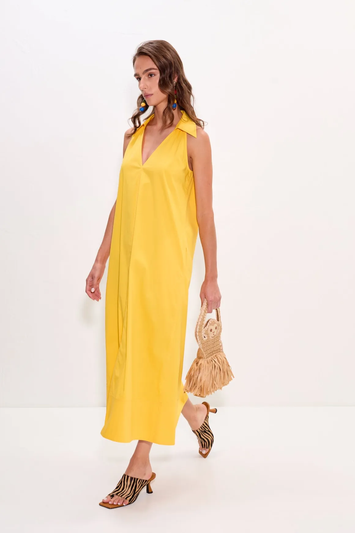 Navanava poplin midi dress