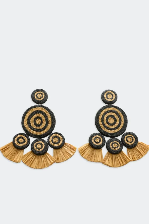 Raffiaraffia fringe deco earring