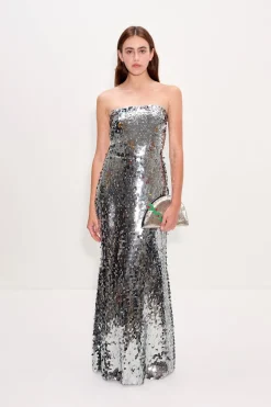 Sculptysculpty strapless sequin dress