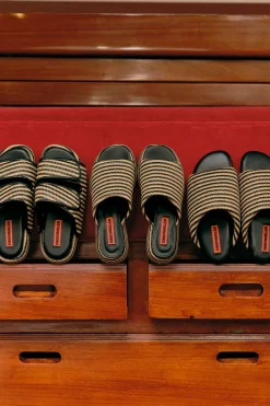 Stripestripe raffia bubble slide