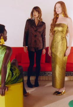 Verdelleverdelle metallic midi dress