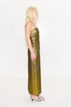 Verdelleverdelle metallic midi dress